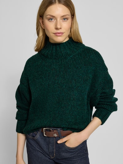 Marc Cain Strickpullover mit Stehkragen und überschnittenen Schultern Dunkelgruen 3