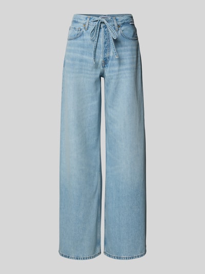 Produktfoto, Loose Fit Jeans aus Baumwoll-Lyocell-Mix Modell 'ASTRAEAAS' von Armedangels, denim, krój loose wide fit, średni stan, 5 kieszeni, naszywka z logo, szlufki, zapięcie na guzik i kryty zamek, materiał miękki