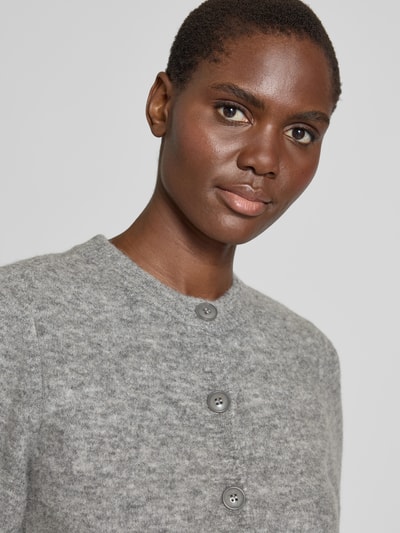 Samsøe Samsøe Gebreid jack met knoopsluiting, model 'SANOURA' Middengrijs gemêleerd - 3