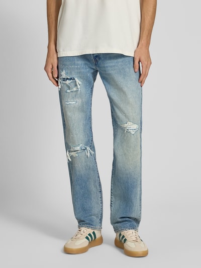 Levi's® Straight Leg Jeans im Destroyed-Look Hellblau 4