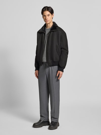 Emporio Armani Lederjacke mit Zweiwege-Reißverschluss Schlamm 1