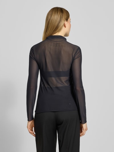 Marc Cain Shirt met lange mouwen van transparant materiaal Zwart - 5