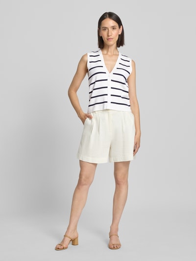 Rich & Royal Gebreid gilet met V-hals Wit - 1