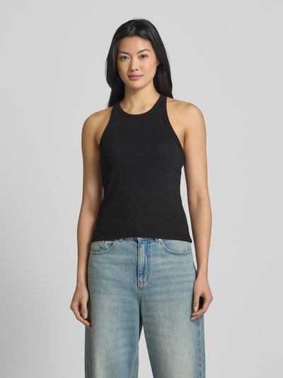 ECOALF Tanktop mit gerippten Abschlüssen Modell 'ARLES' Black 4