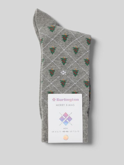 Burlington Socken im Allover-Look Modell 'CHRISTMAS TREE' Mittelgrau 3