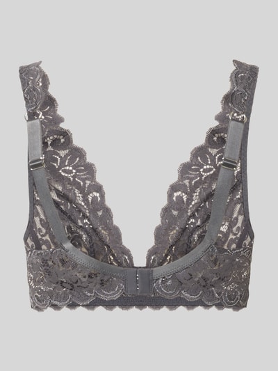 Hanro Soft-BH mit französischer Spitze Modell 'MOMENTS' Dunkelgrau 3