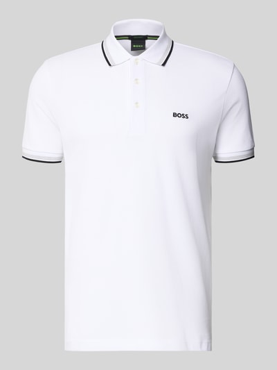 BOSS Green Regular Fit Poloshirt mit Label-Stitching Modell 'Paddy' Weiss 2