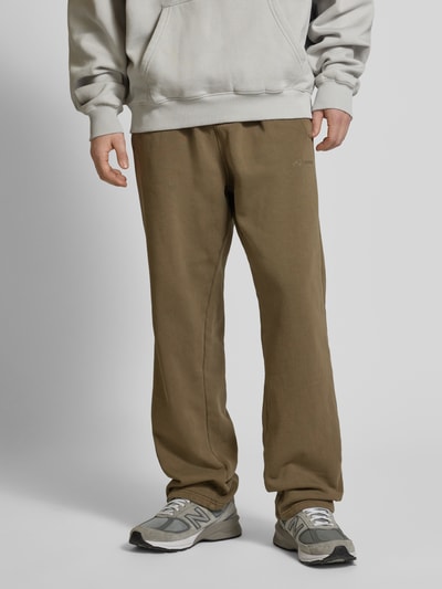 Pegador Relaxed Fit Sweatpants mit Label-Stitching Oliv 4