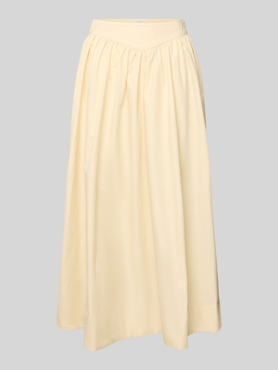 Productfoto, midirok met A-lijn van puur katoen, model 'SALLY' van Topshop met ritssluiting aan de zijkant, bandwijdte maat 36 35 cm