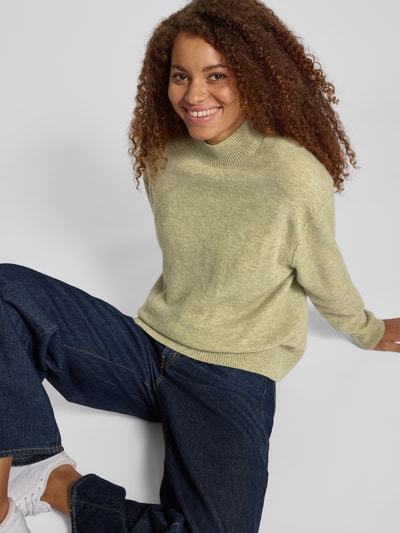 Marc O'Polo Denim Regular fit gebreide pullover van scheerwolmix  Rietgroen - 3