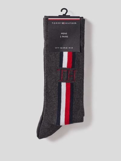 Tommy Hilfiger Socken mit Label-Print im 2er-Pack Mittelgrau Melange 3