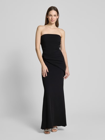 SISTAGLAM Abendkleid mit Raffungen Modell 'Selene' Black 4