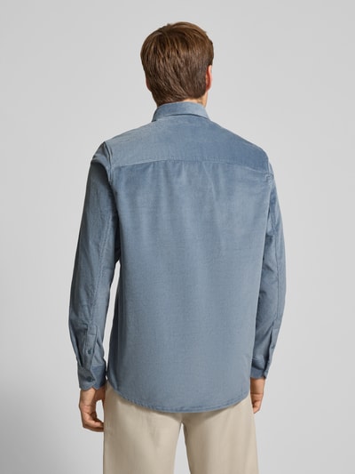 Drykorn Regular fit vrijetijdsoverhemd van corduroy met button-downkraag Bleu - 5
