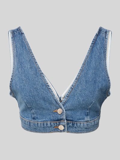 Only Jeansbralette met knoopsluiting, model 'REESE' Jeansblauw - 2