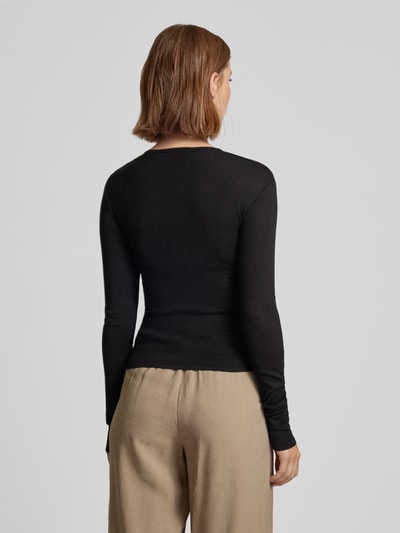 LeGer by Lena Gercke Longsleeve mit asymmetrischem V-Ausschnitt Modell 'Helen' Black 5