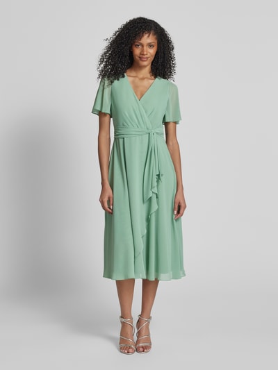 Christian Berg Cocktail Cocktailkleid mit V-Ausschnitt und Wickel-Optik Apfel 4