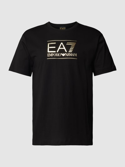 EA7 Emporio Armani T-Shirt mit Rundhalsausschnitt und Label-Print Black 2