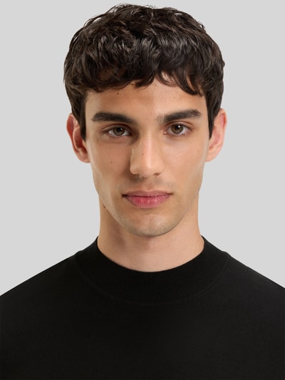 HUGO Regular Fit Strickpullover aus Viskose-Mix Modell 'SAN MARC' Black 3