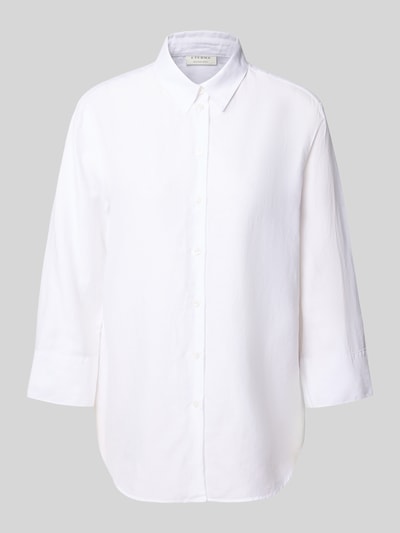 ETERNA Loose Fit Hemdbluse aus Baumwoll-Leinen-Mix Weiss 2
