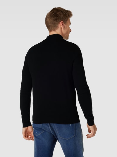 BOSS Strickpullover mit Troyer-Kragen Modell 'Marlo' Black 5