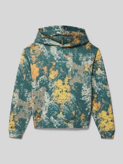 Calvin Klein Jeans Hoodie met labelprint, model 'CITY PARK' Groen - 1