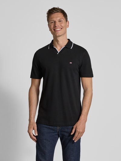 Christian Berg Men Regular fit poloshirt met logostitching en polokraag Zwart - 4