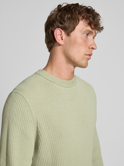 BOSS Orange Regular Fit Strickpullover aus Baumwoll-Mix Modell 'APOKKO' Lind 3