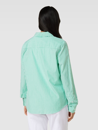 Tommy Hilfiger Blouse met streepmotief, model 'ESSENTIAL' Groen - 5