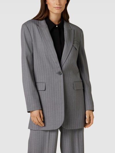Copenhagen Muse Blazer met streepmotief, model 'TAILOR' Lichtgrijs gemêleerd - 4