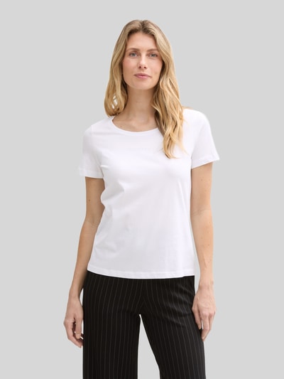 Tom Tailor Regular Fit T-Shirt mit Label-Schriftzug Weiss 4