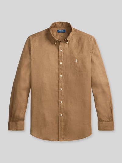 Productfoto, Regular Fit Freizeithemd aus reinem Leinen van Polo Ralph Lauren, unikleurig, langem mouw, knoopsluiting, flammgaren textuur