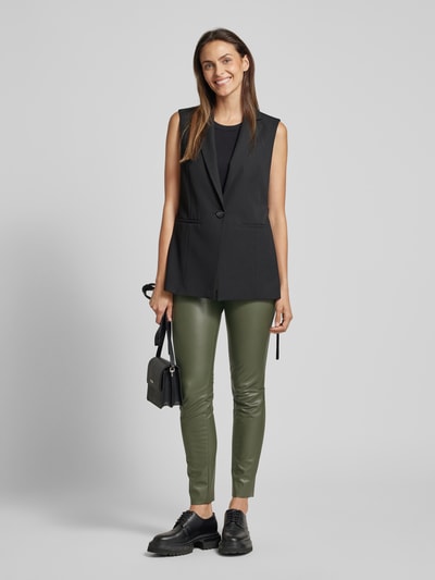 Raffaello Rossi Skinny fit broek in leerlook Olijfgroen - 1