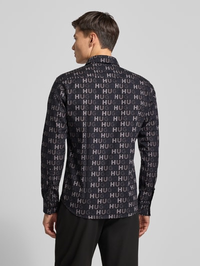 HUGO Slim Fit Freizeithemd aus reiner Baumwolle Modell 'ERMO' Black 5