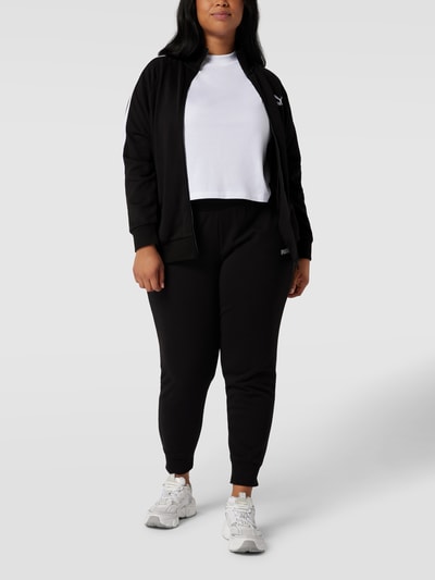 PUMA Performance Plus PLUS SIZE sweatjack met labelstitching, model 'Iconic' Zwart - 1