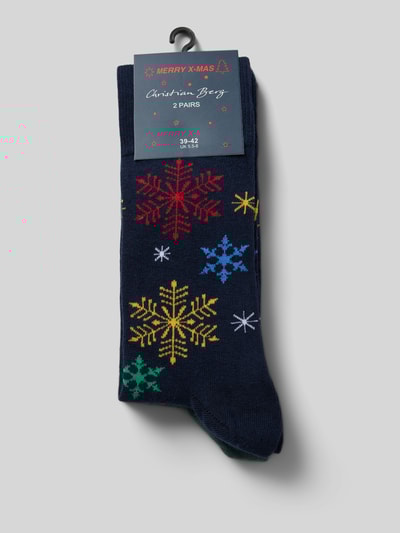 Christian Berg Men Socken mit geripptem Abschluss Dunkelgruen 3