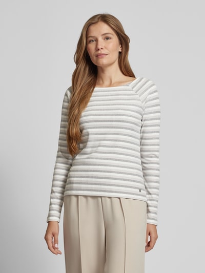 Monari Longsleeve mit Label-Detail Weiss 4