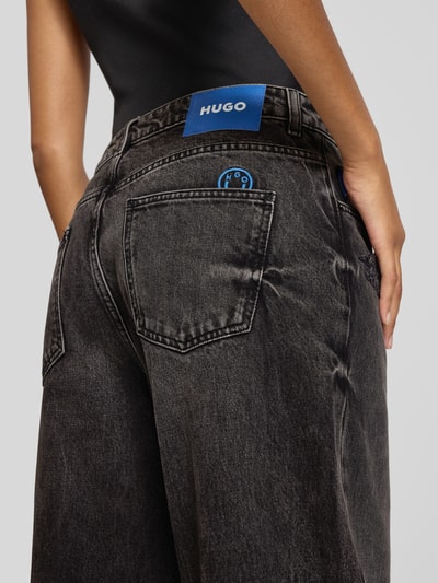 Hugo Blue Loose fit jeans van puur katoen, model 'LENI_B' Zwart - 3
