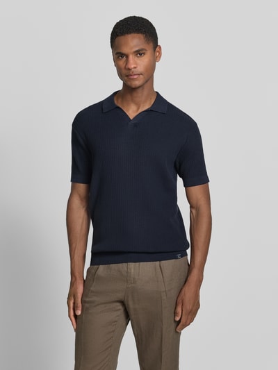 LERROS Slim Fit Strick-Poloshirt mit V-Ausschnitt Marine 4