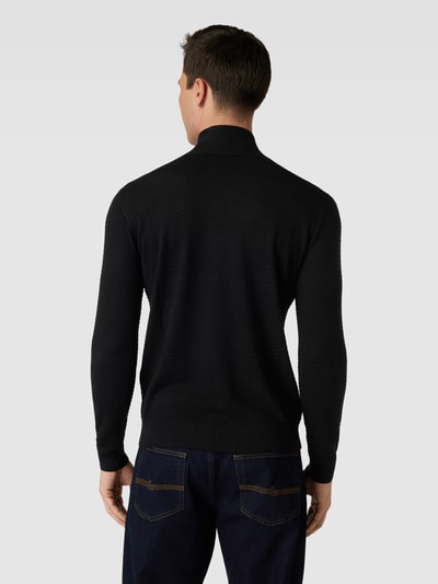 Emporio Armani Gebreide pullover met schipperskraag Zwart - 5