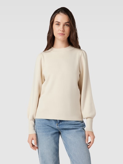 Jake*s Collection Gebreide pullover met ballonmouwen Ecru - 4