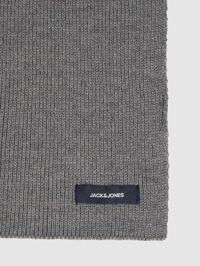 Jack & Jones Szal z prążkowaną fakturą  Średnioszary melanż 2