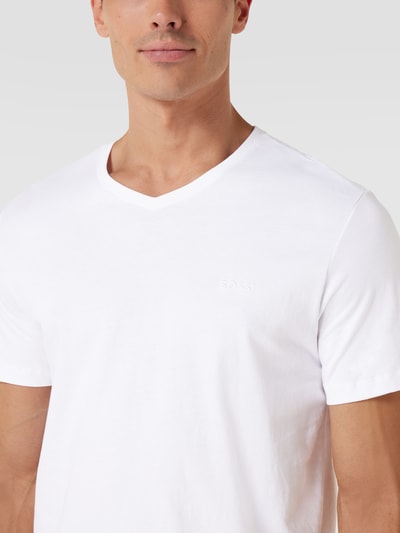 BOSS T-Shirt mit V-Ausschnitt im 2er-Pack Modell 'ComfortS' Weiss 3