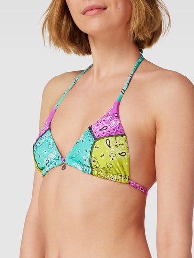 Banana Moon Bikinitop met all-over motief, model 'THELIO' Fuchsia - 3