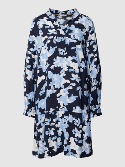 Tom Tailor Mini-jurk van viscose met all-over motief Bleu - 2