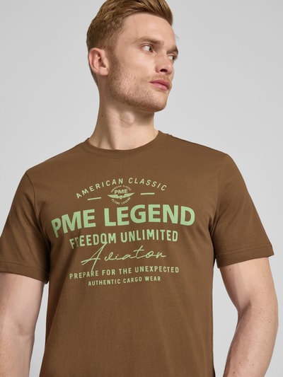 PME Legend T-Shirt mit Label-Print Oliv 3