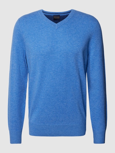 Christian Berg Men Strickpullover in melierter Optik Bleu Melange 1