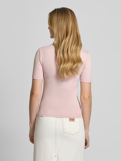 Tommy Hilfiger T-Shirt aus Viskose-Mix mit Rundhalsausschnitt Rosa 5