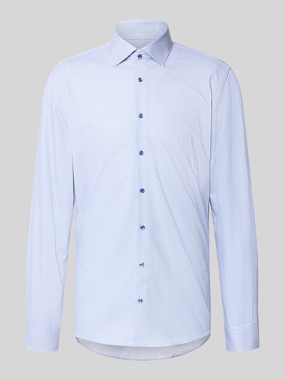 Produktfoto, Slim Fit Businesshemd aus reiner Baumwolle Modell 'New Kent' von Seidensticker in Hellblau mit feinem Muster, Herren Businesshemd von Seidensticker