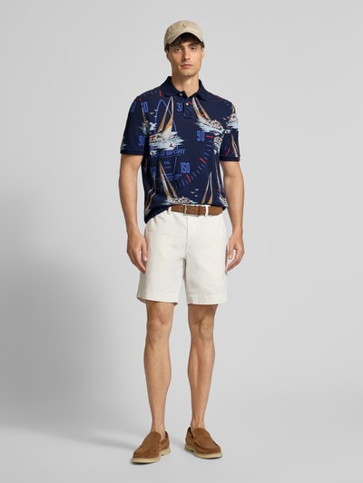 Polo Ralph Lauren Slim Fit Poloshirt im Allover-Look Marine 1
