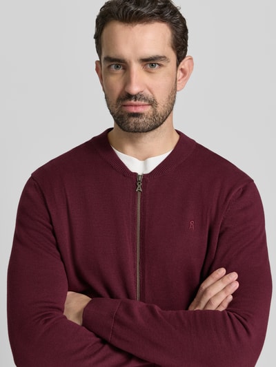 Armedangels Regular Fit Strickjacke aus reiner Bio-Baumwolle Modell 'AGAAMON' Bordeaux 3